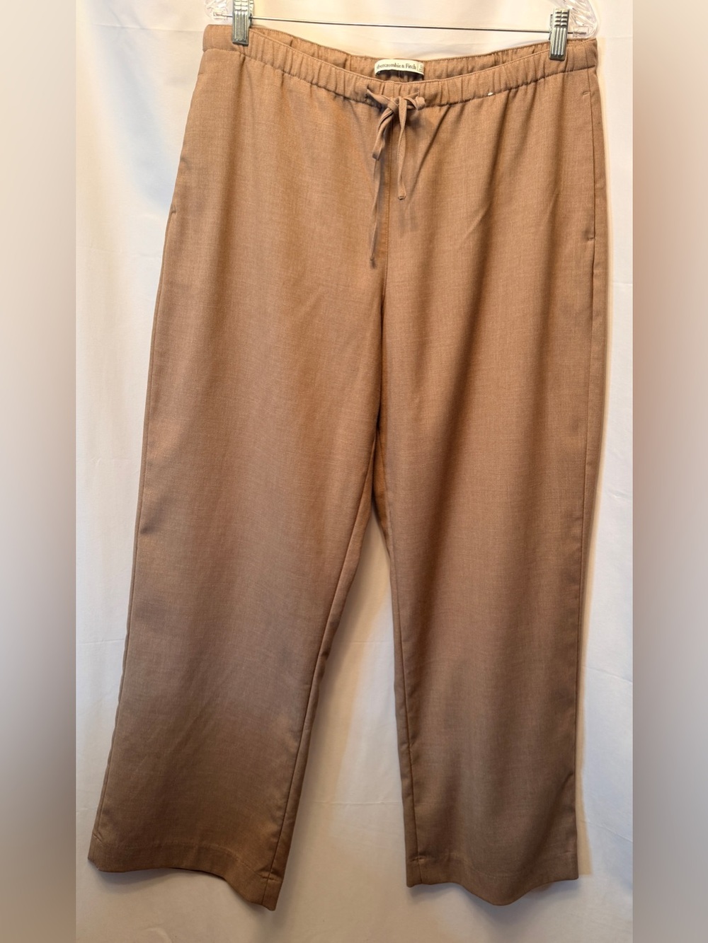 Abercrombie & Fitch Women’s Large Long Wide Leg Pull On Drawstring Pants Brown